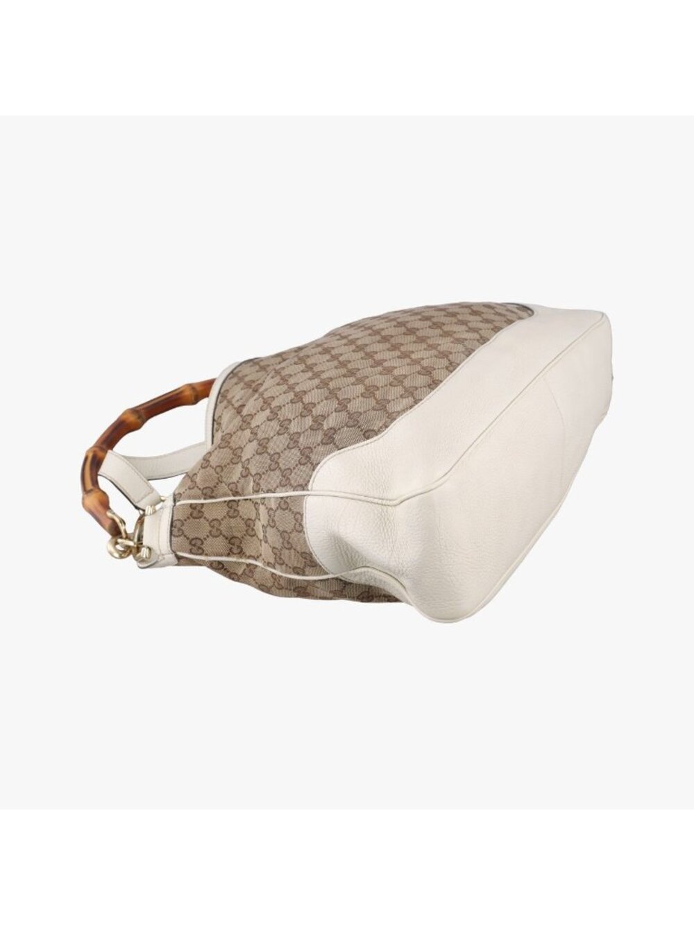 Gucci Bamboo Beige White Canvas Leather - Picture 7 of 16
